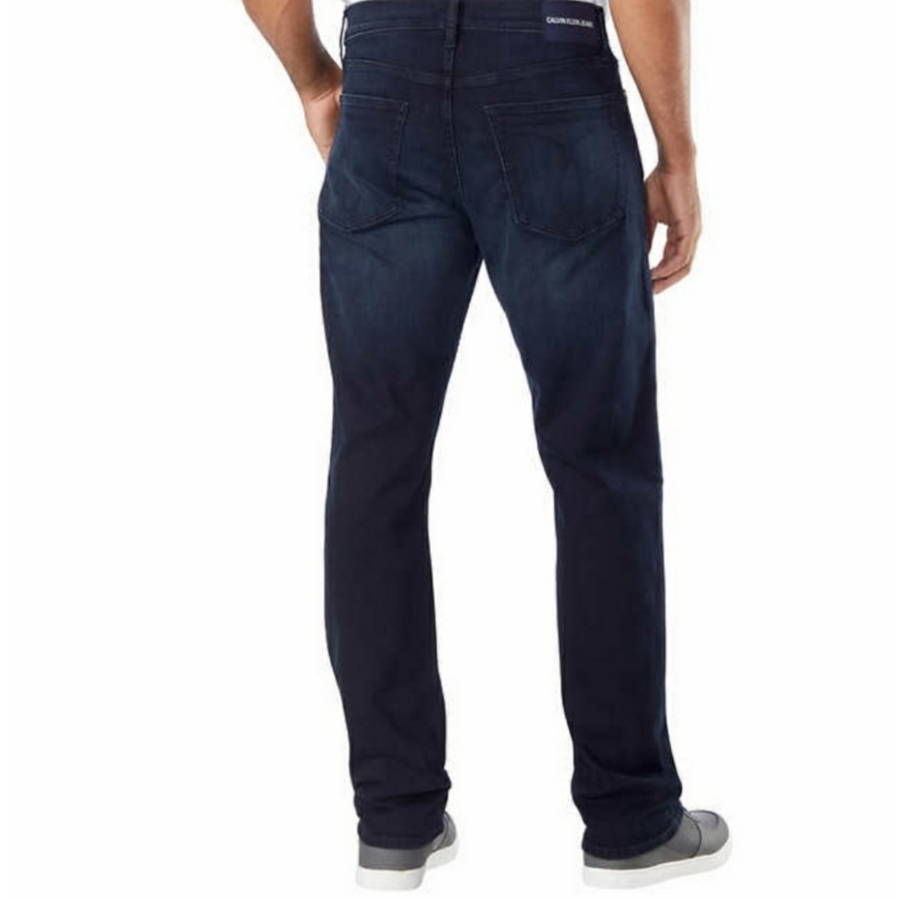 New Calvin Klein Jeans Mens Straight Leg Denim Blue Stretch James 619
